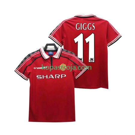 Billiga Fotbollströjor Manchester United GIGGS 11 1999 Retro Hemma tröja 1998 Kortärmad